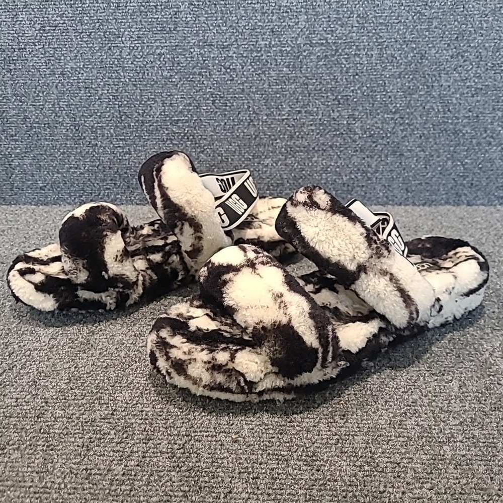 UGG Women's Disco Marble Slide Sandal Black‎ 1122555-BLK  Sz 11